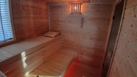 Interieur van de Finse sauna